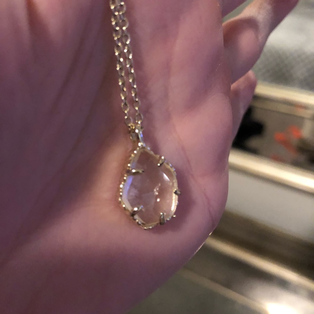 Kendra Scott clear cracked crystal necklace
